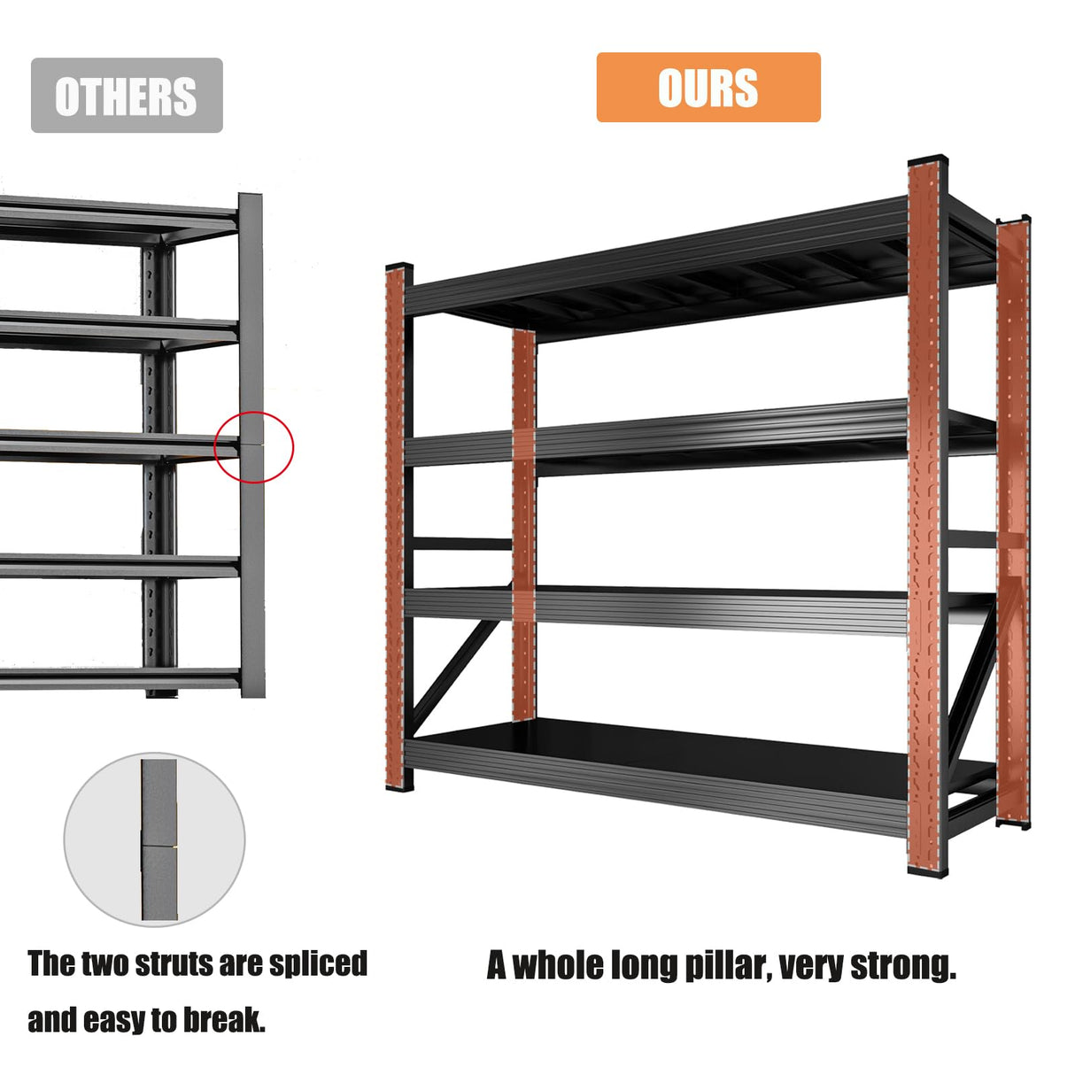 59" W Garage Shelving, Heavy Duty 4 Tier Metal Storage Shelves, Adjustable Industrial Shelving Unit for Garage, Warehouse, Workshop Generic