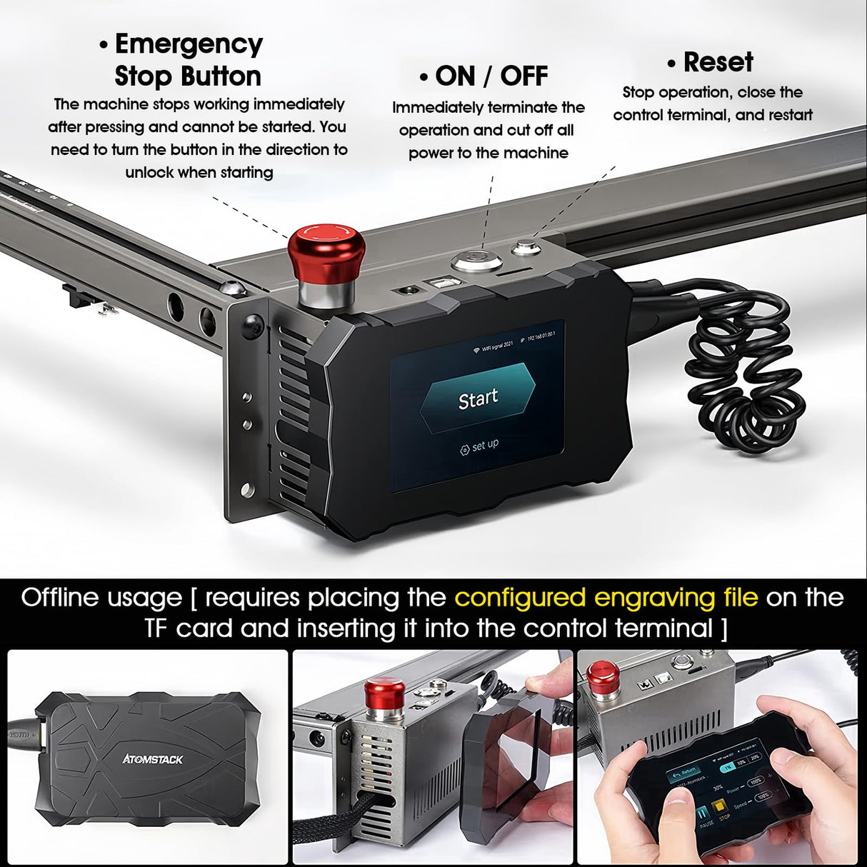 ATOMSTACK S10 Pro Laser Engraver, Laser Class 4, 10000mW Output Laser Power, Laser Engraving Machine with Touchscreen, Laser Cutter for Thick Wood and Acrylic DIY Cutting, Support Offline Engraving ATOMSTACK