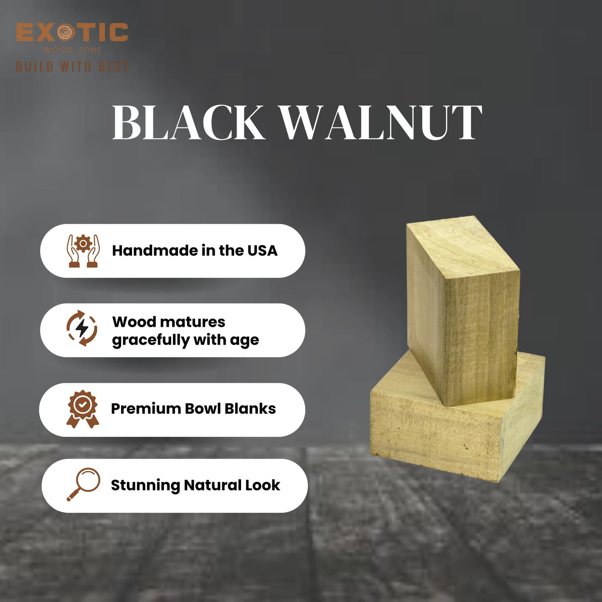 Exotic Wood Zone Pack of 2 Poplar Wood Blanks for Bowls | Hardwood Bowl Blanks | Unfinished, Kiln-Dried, Sustainable Hardwood for Handcrafted Decorative Bowls & Functional Pieces (6" x 6" x 2") Exotic Wood Zone
