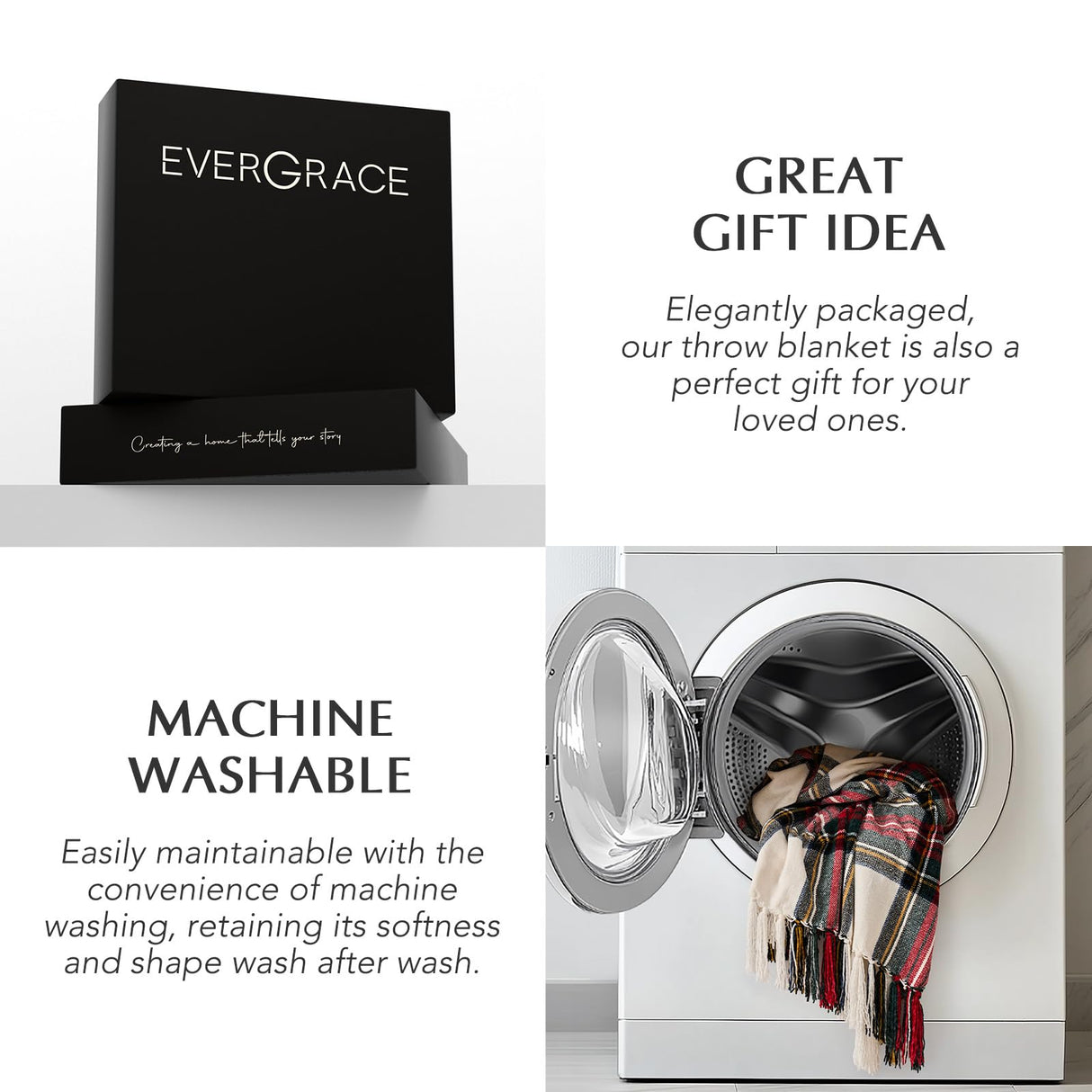 EVERGRACE Stewart Christmas Plaid Chenille Throw Blanket for Couch, Super Soft Cozy Tartan Checkered Throw Blanket with Tassels, Lightweight Plush Chenille Knit Throw for Christmas Decor, 50”x60” EVERGRACE