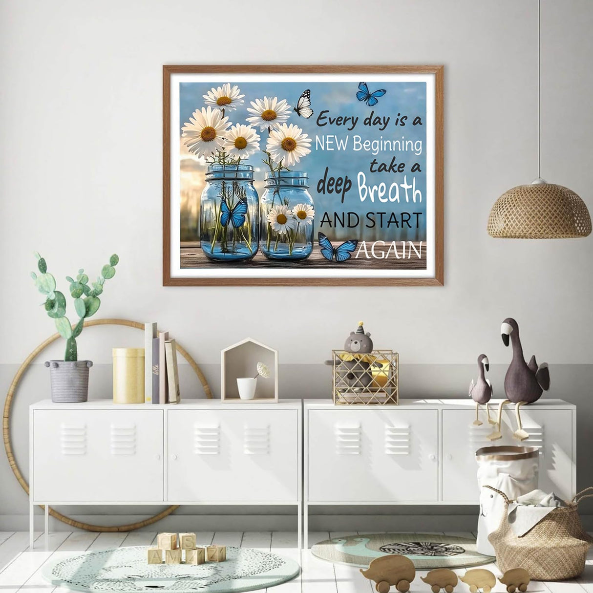 5D Diamond Art Kits for Adults,Inspirational Daisy Diamond Painting Kits for Beginners, Round Full Drill Gem Adults Paint by Diamonds DIY Crafts Home Wall Decor 12x16IN DIYDECORFUN