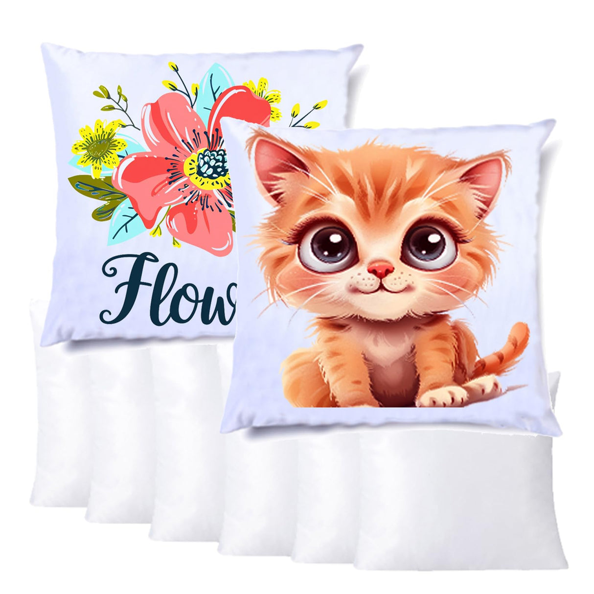 CALCA 10Pcs Plain White Sublimation Blank Pillow Case Covers Decorative Pillowcase Cushion Cover with Concealed Zippers for Heat Press and DTF Printing CALCA