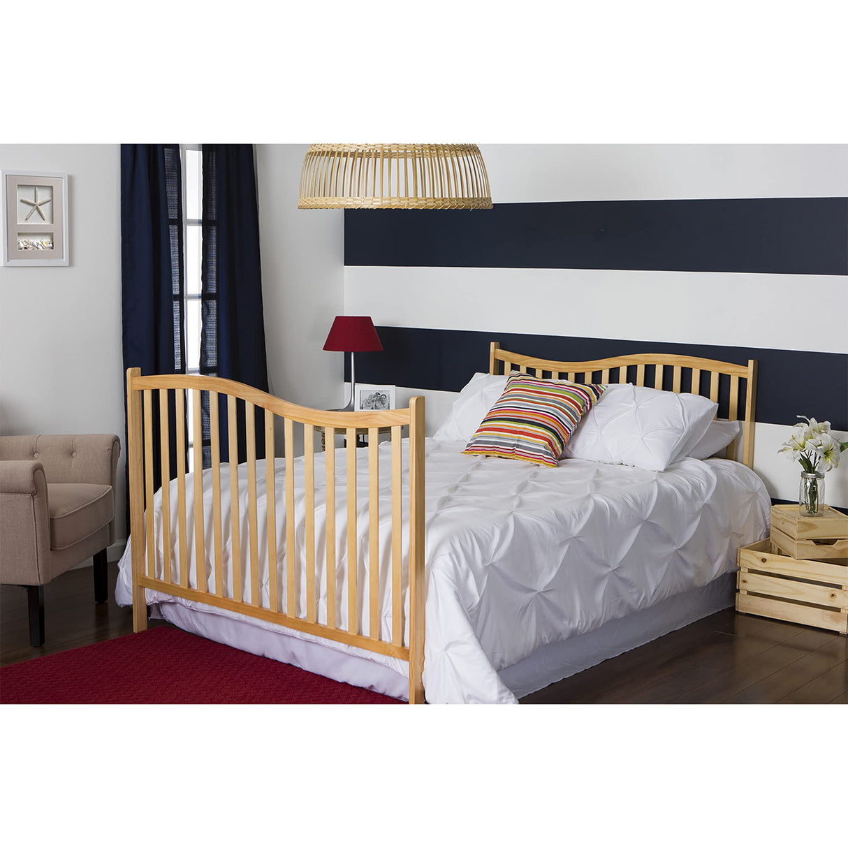 Dream On Me Chelsea 5-In-1 Convertible Crib In Natural, JPMA Certified Dream On Me