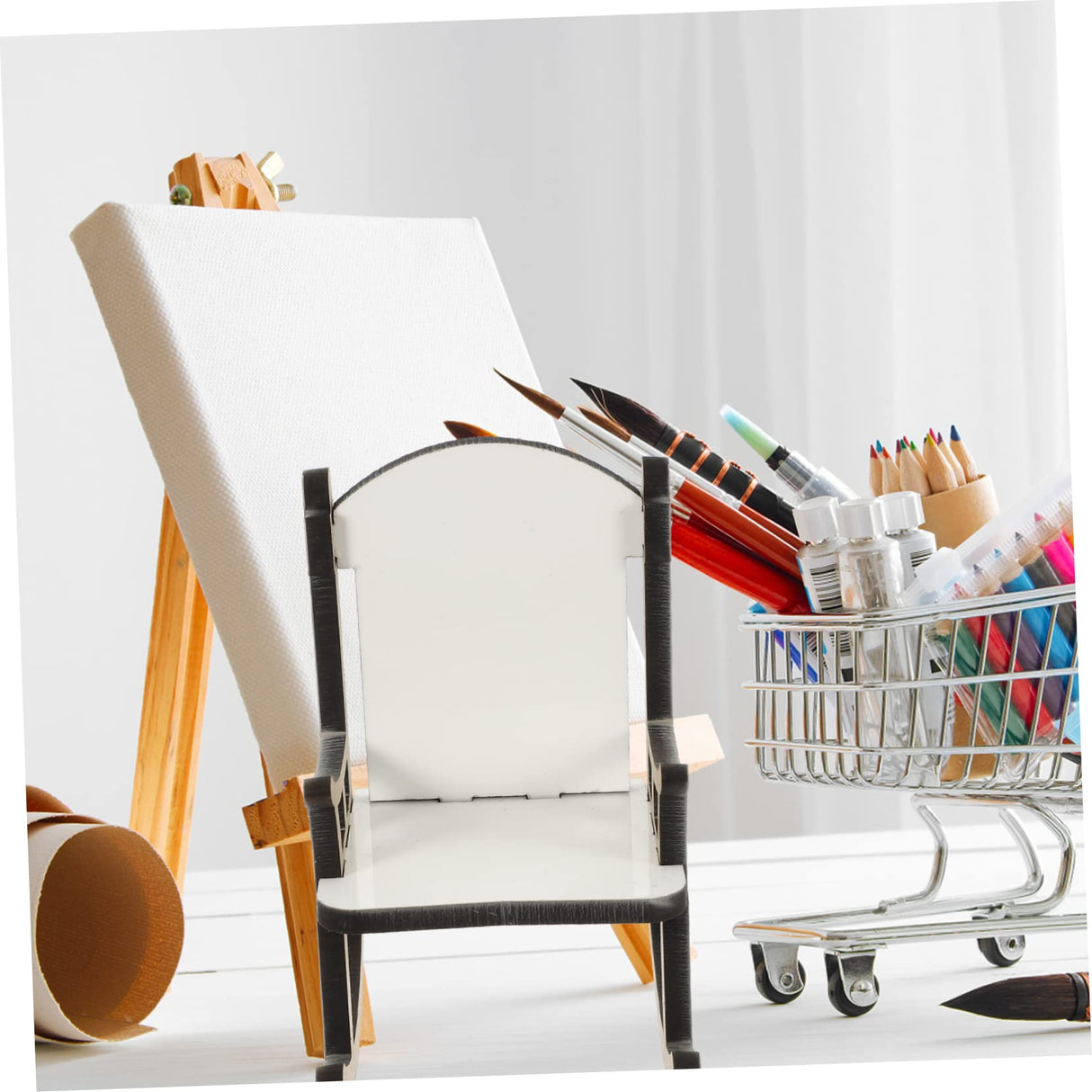 EXCEART 5pcs Office Practice White Embryo DIY Chair Craft Sublimation Craft Sublimation Slate Blanks Table Top Decor Picture Frames Sublimation Decoration Commemorate Table Card Wooden EXCEART