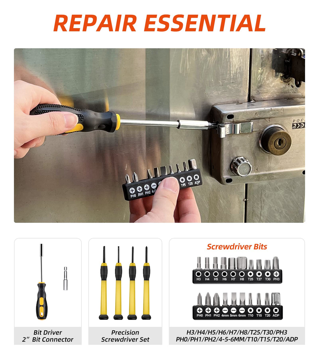 DIFFLIFE 40-Piece Tool Set - General Household Hand Tool Kit with Plastic Toolbox Storage Case… DIFFLIFE