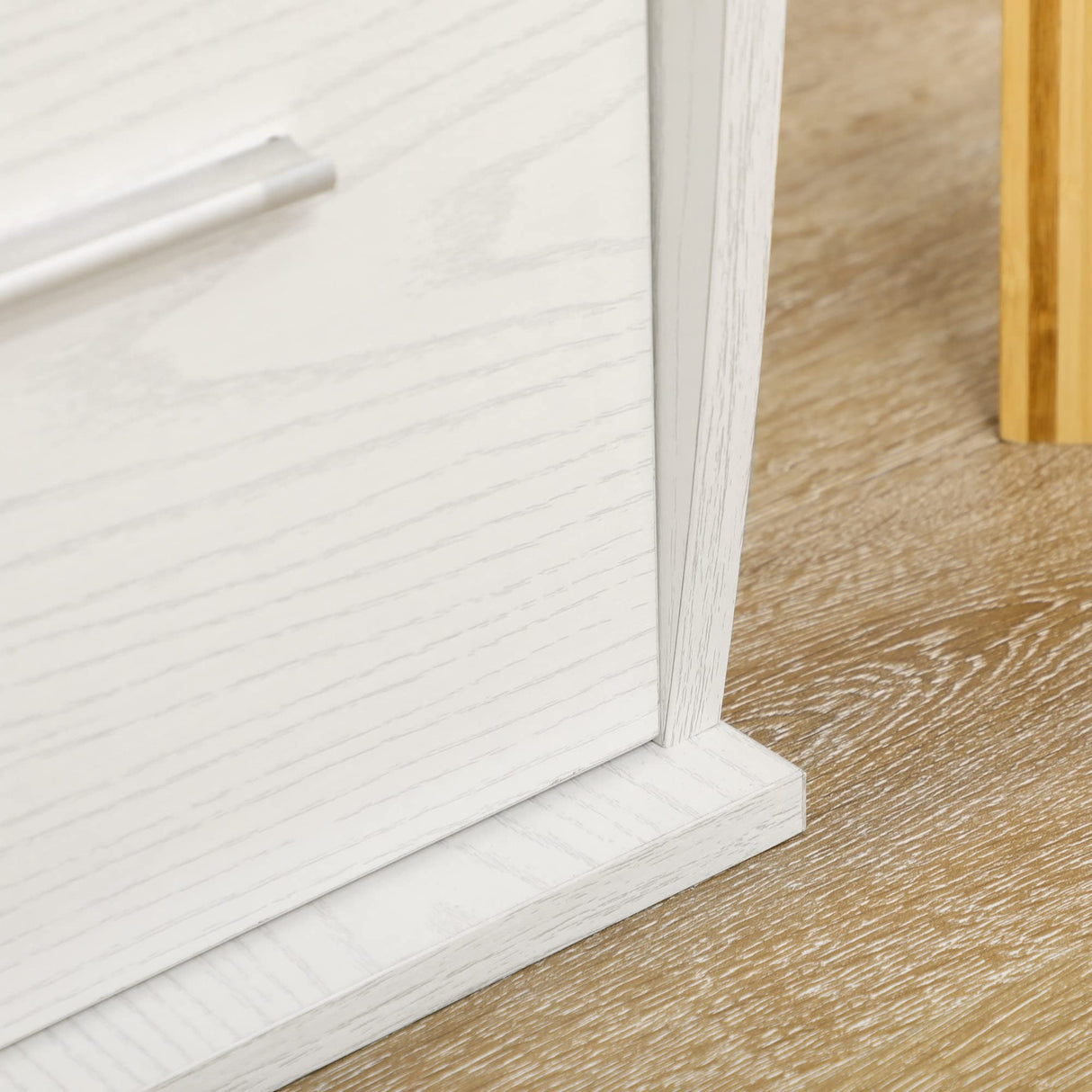 HOMCOM 47" Computer Desk with Keyboard Tray and Storage Drawers, Home Office Workstation Table with Storage Shelves, White Wood Grain HOMCOM