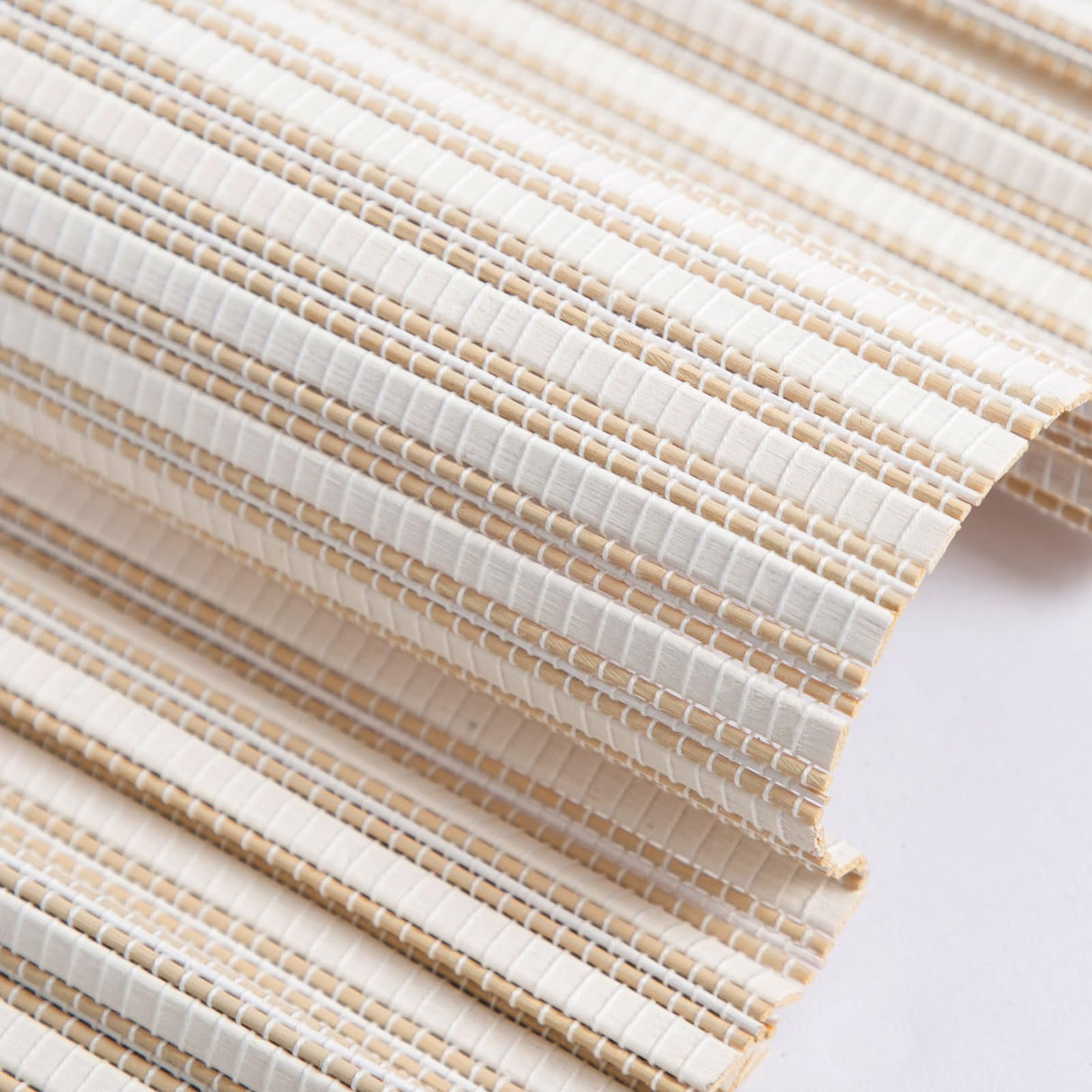 Comzone Blinds Cordless Blackout Bamboo Shades - Modern White Natural Woven Roman Blinds for Easy Installation and Room Darkening Comzone Blinds