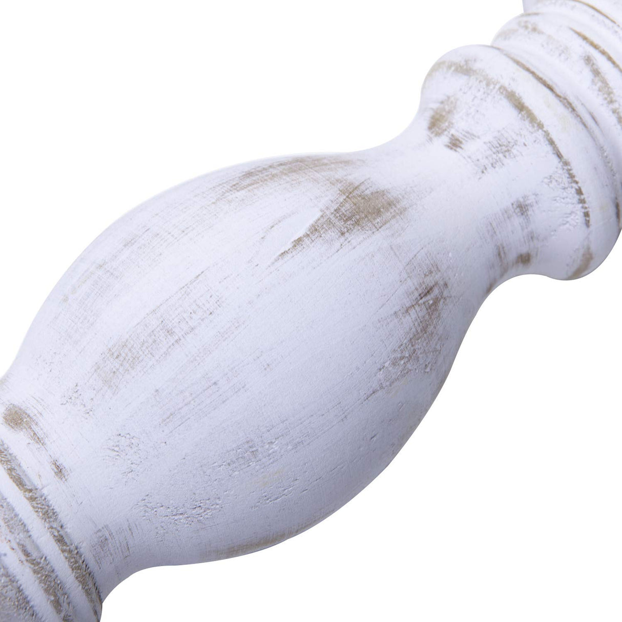 NIKKY HOME Pillar Candle Holder Set of 3 - Farmhouse Wood Candle Stand, Mantle Decor Centerpieces for Fireplace, Living or Dining Room Table, Distressed White NIKKY HOME