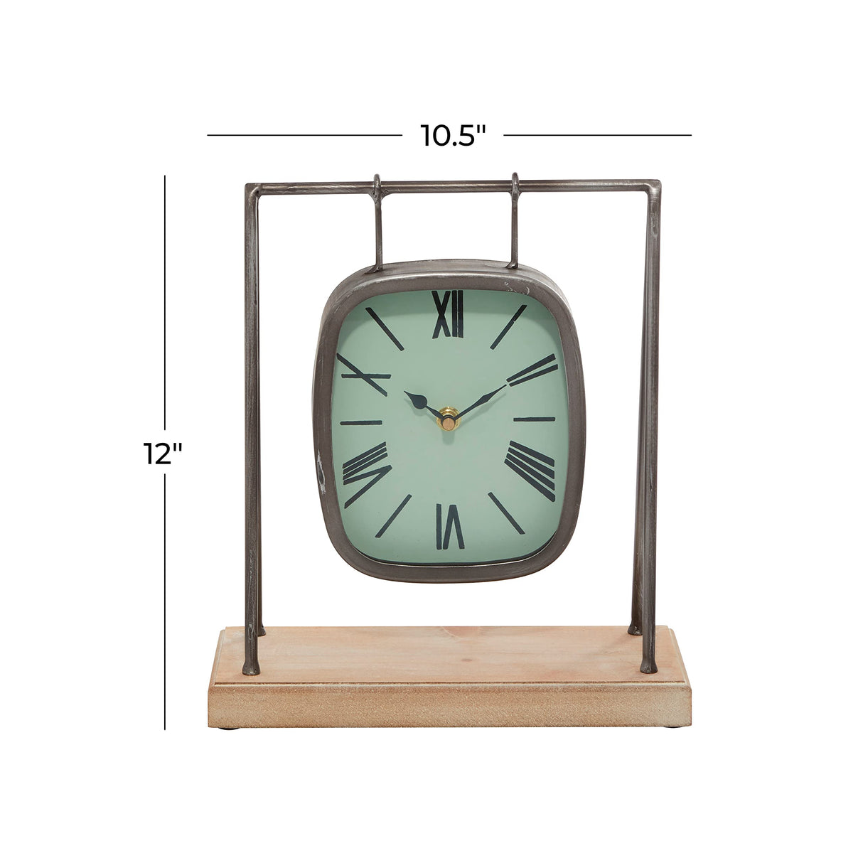 Deco 79 Wood Pendulum Clock with Wood Base, 10" x 5" x 12", Gray Deco 79