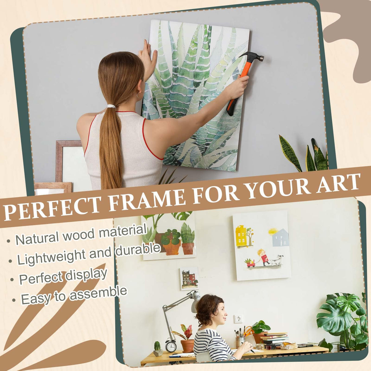 DoubleFill 3 Pack DIY Canvas Stretcher Bars 16x20 Inch Canvas Frame Wood Canvas Frames Kit Easy to Assemble for Prints, Posters, Oil Painting, Canvas Painting, Embroidery Stitch and Needlepoint Arts DoubleFill
