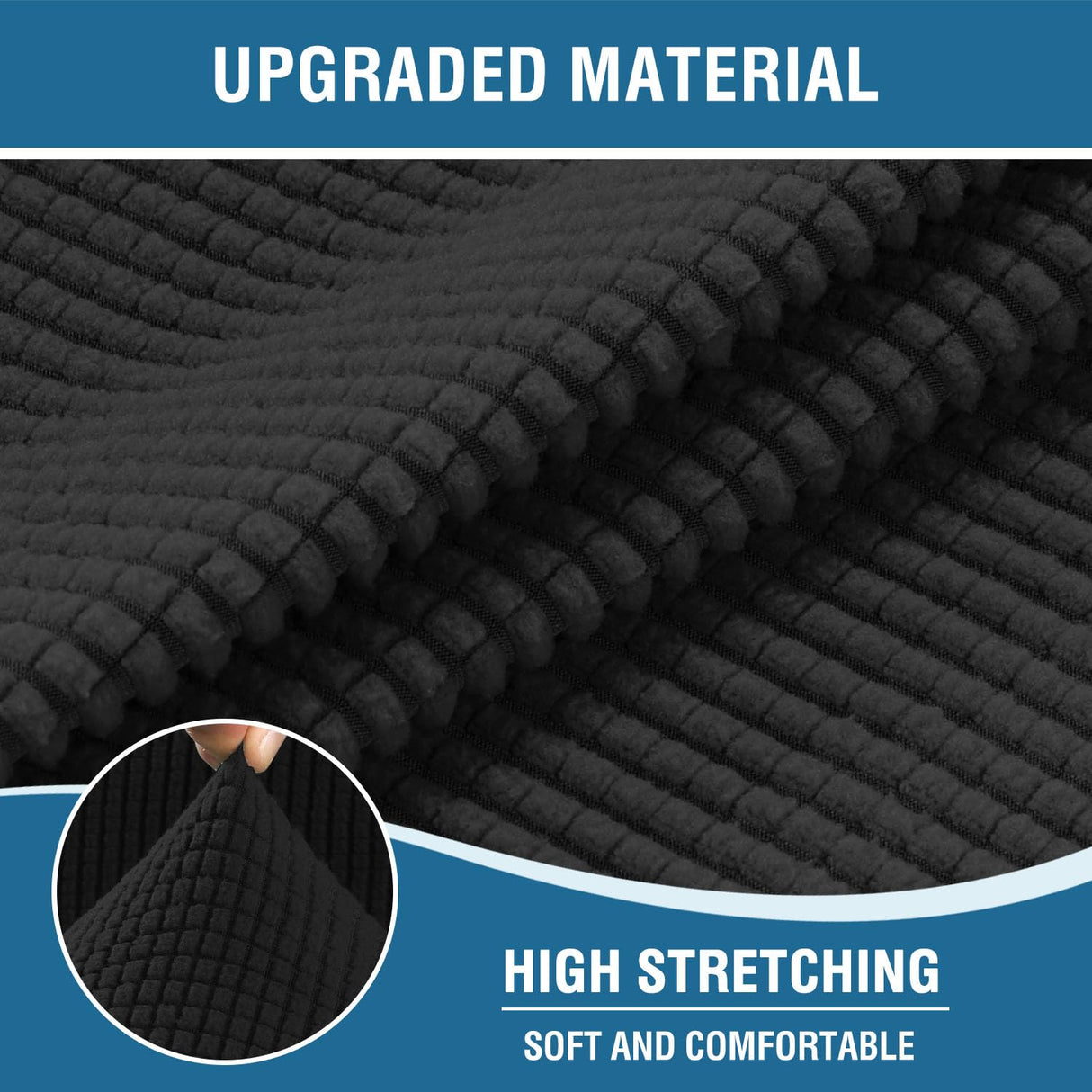 H.VERSAILTEX Stretch Couch Cover Recliner Cover Electric Power Lift Recliner Chair Cover Fitted Standard Large Power Lift Recliner with Side Pocket, Soft Thick Jacquard(Single Seat, Black) H.VERSAILTEX