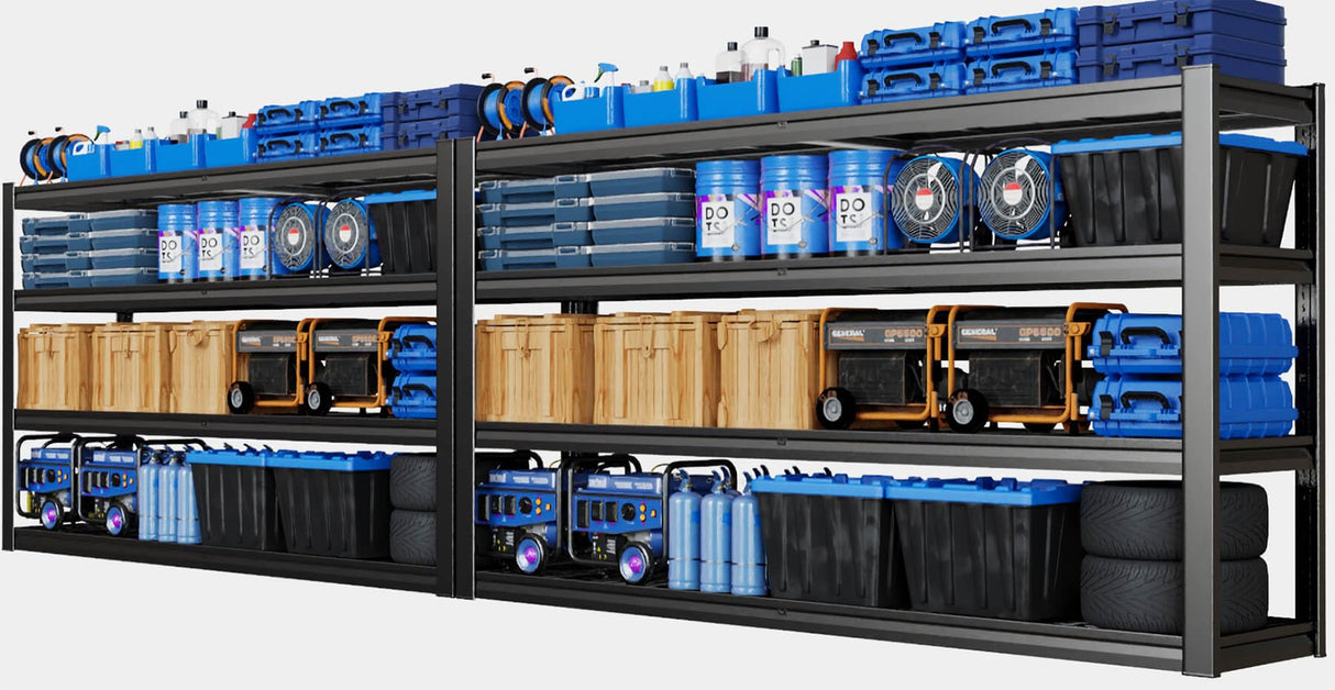 PMKES 67" W Garage Shelving Heavy Duty, 4 Tier Garage Shelves, 68" H Adjustable Storage Shelving Unit, Commercial Metal Shelves for Warehouse, Basement, Shop, 67" W x 20" D x 68" H,2 Pack PMKES