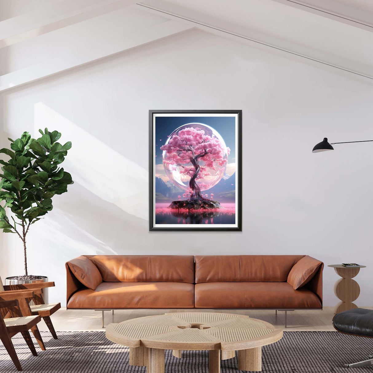 LOMSIOY Diamond Art Painting Kits Tree for Adults Paint with Diamond Art Cherry Blossom, Round Full Drill Crystal Rhinestone Crafts Gem Arts for Home Wall Decor 12x16 inch LOMSIOY