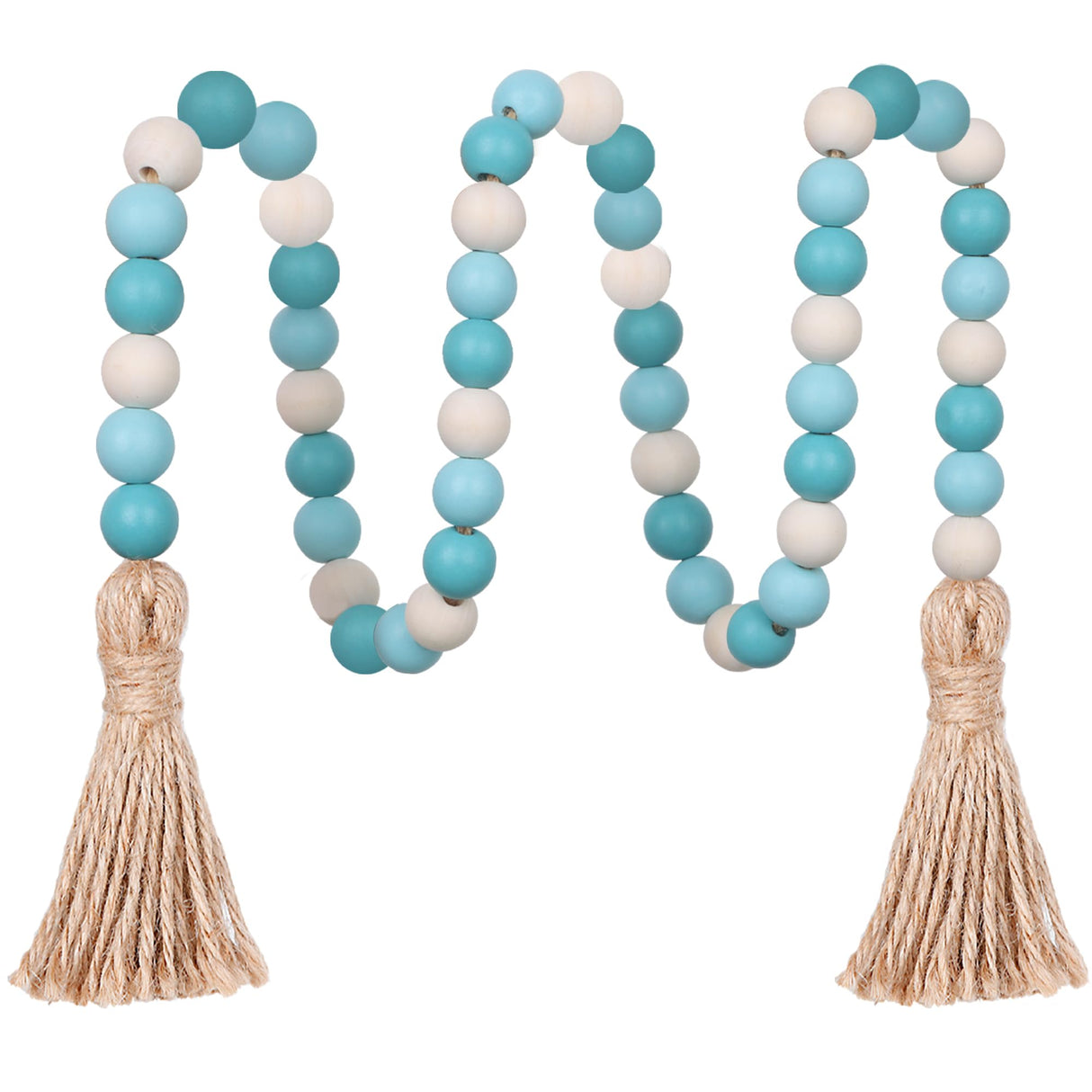 Meplait Wood Bead Garland,39in Farmhouse Beads with Tassels Boho Beads for Tiered Tray Decorative Beads Home Decor Meplait