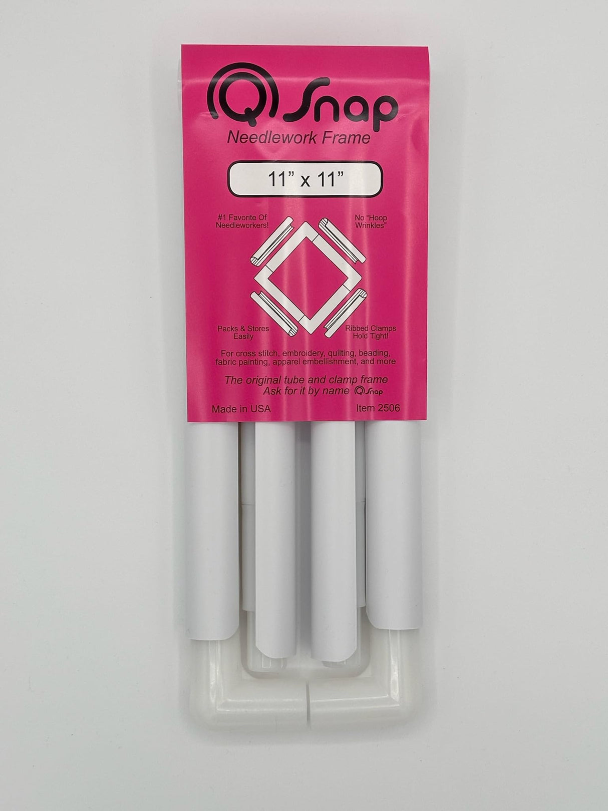 Q Snap Embroidery Frame Needlework Bundle - 11x11 inch Q-Snap Frame and 14 inch Extension Kit Set with Hand-Dyed Aida 16 Count Cross Stitch Fabric by VolcanoStitching VolcanoStitching