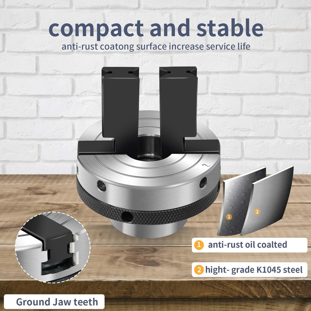 3-1/4 inch 2-Jaws Pen Drilling Wood Lathe Chuck with 1" X 8TPI Headstock Thread, Dedicated Reversible Self-Centering Pen Drilling Lathe Chuck for Woodturning Pen Turning Lathe NNBWKIXI
