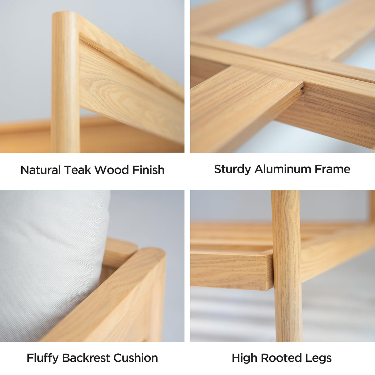 Acanva Modern Outdoor Patio Furniture Set, All-Weather Aluminium Conversation Sectional Sofa with Thick Cushions for Backyard, Garden, Porch, 5 Seats, Beige Acanva