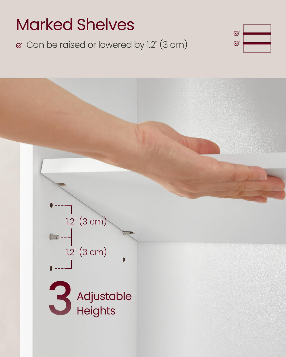 VASAGLE Custos Collection - Bookshelf, 3-Tier Bookcase, Book Shelf, Open Storage Shelf, 9.4 x 31.5 x 32 Inches, for Living Room, Home Office, Dinning Room, Cloud White ULBC173T14 VASAGLE