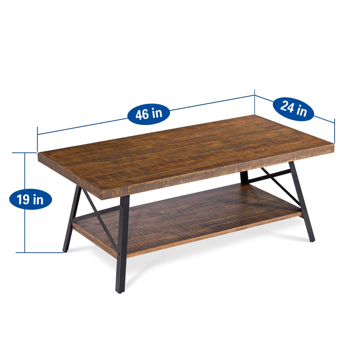 Olee Sleep Cocktail Table with Metal Legs, Rustic Brown Olee Sleep