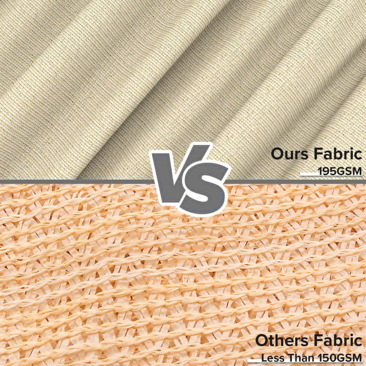 INFRANGE 10' x 15' Rectangle Sun Shade Sails Canopy UV Block for Patio Deck Pergola Yard Lawn Outdoor Activities (Beige) INFRANGE