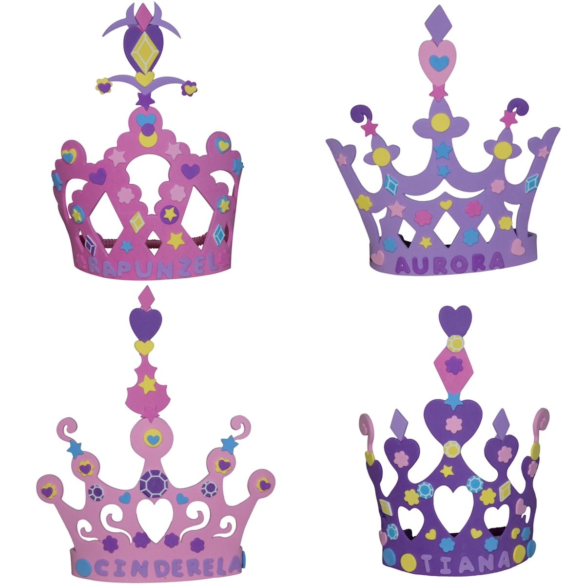 Wilde Tyke Girls Tiara and Crown Crafts Kit (12 Pack, 400 Foam Pieces) Princess Party Favor for Kids (TM) Wilde Tyke