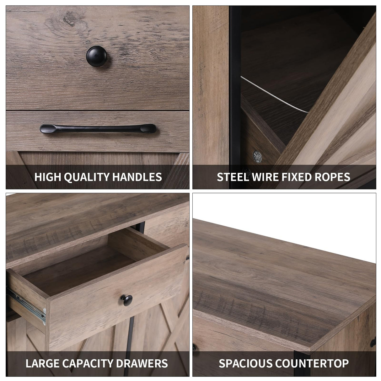 MAMIZO Double Tilt Out Trash Cabinet 10 Gallon*2,Kitchen Garbage Cabinet,Pet-Proof Standing Hidden Dual Laundry Sorter,W/Hideaway Drawer,for Kitchen,Living,Dining Room (Greige) MAMIZO