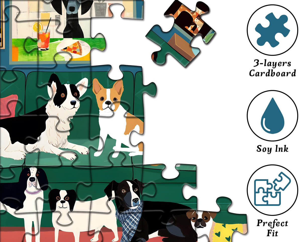 Dog Puzzles for Adults 1000 Pieces, Animal Puppy Puzzle Modern Art Puzzle, Dog Jigsaw Puzzle as Funny Home Decor, Challenging Puzzles for Adults PICKFORU