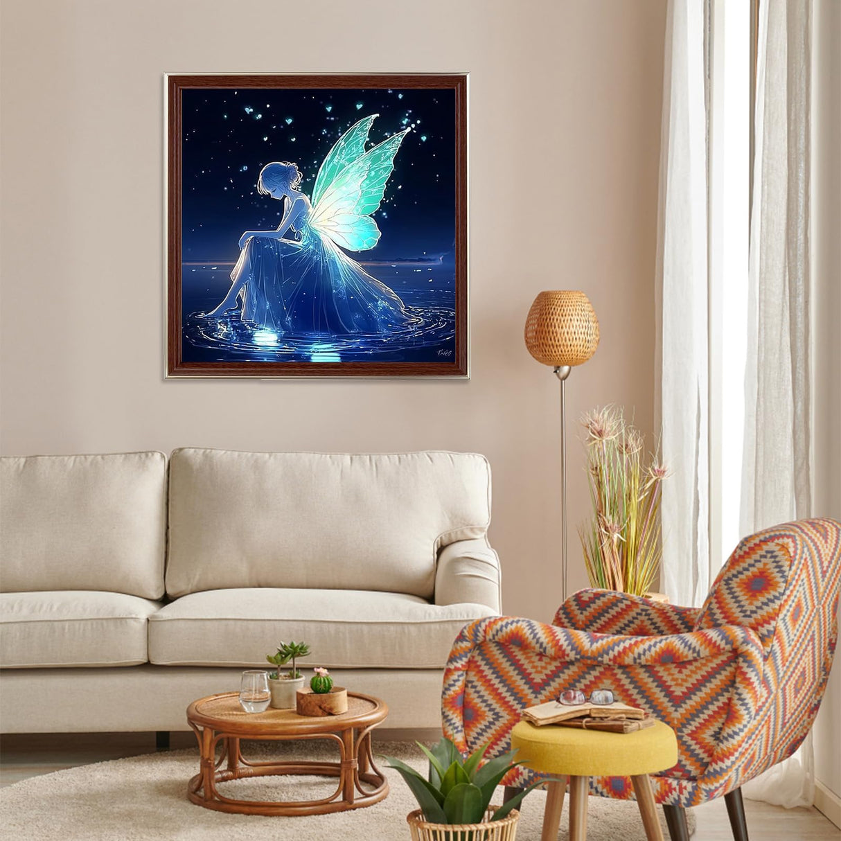 Miwixy Butterfly Fairy Diamond Art Kits for Adults,Starry Night Beach Diamond Painting 5D Full Drill Round Diamond Dots Paintings Canvas for Beginners Home Wall Decor12x12inch Miwixy