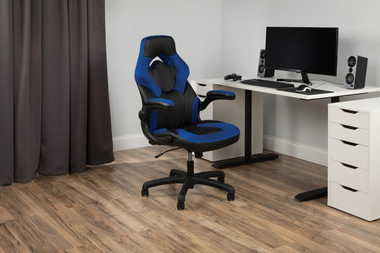 RESPAWN 3085 Gaming Chair - Gamer Chair and Computer Chair, Gaming Chairs, Office Chair with Integrated Headrest, Gaming Chair for Adults, Office Chairs Adjustable Tilt Tension & Tilt Lock - Blue RESPAWN