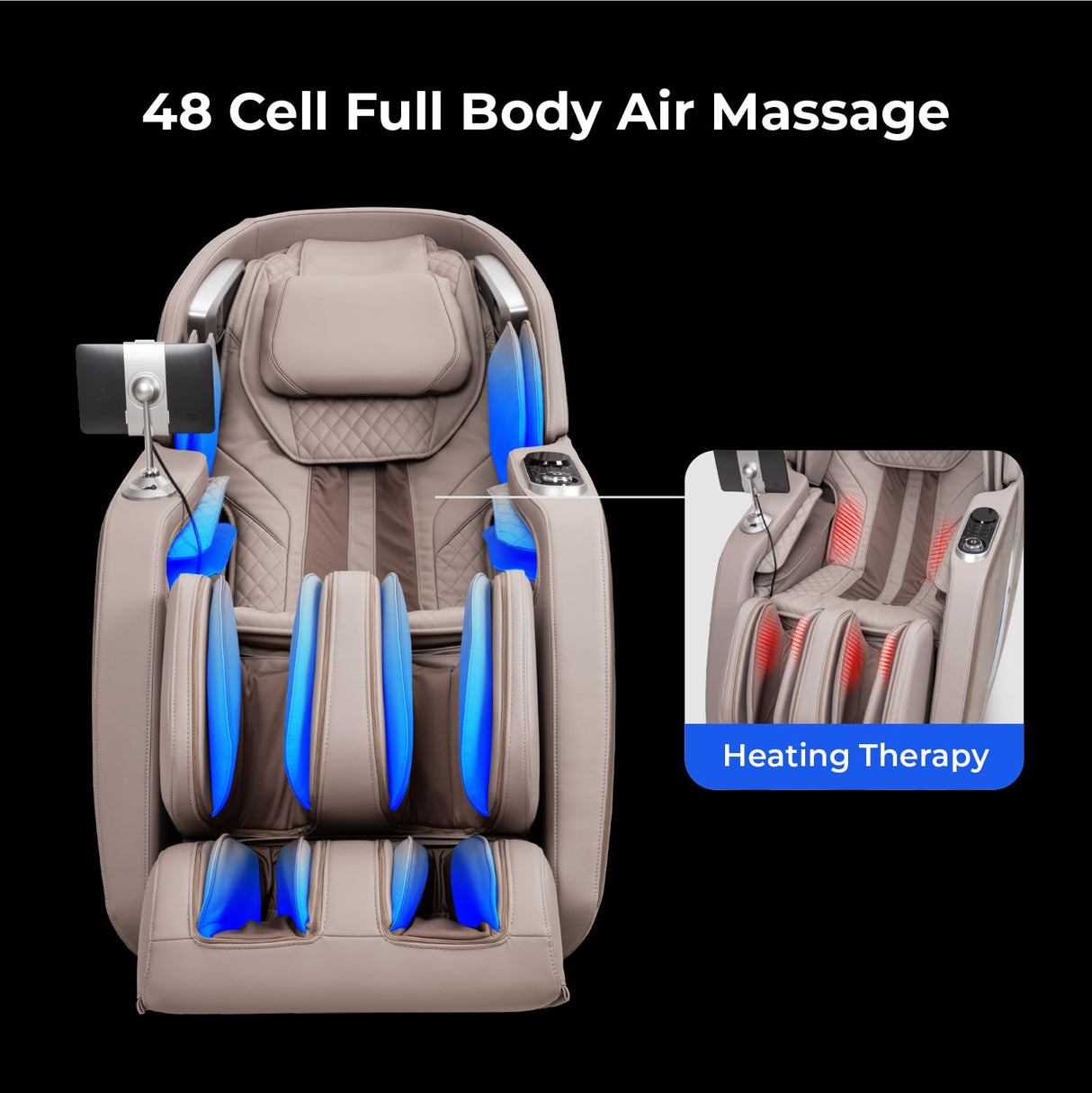 Titan 4D Ultima | Black | Massage Chair | Full Body Air Bag Massage | Zero Gravity Reclining | SL-Track 4D Massage | Foot Roller | Touchscreen Controller | Space Saving Technology Titan