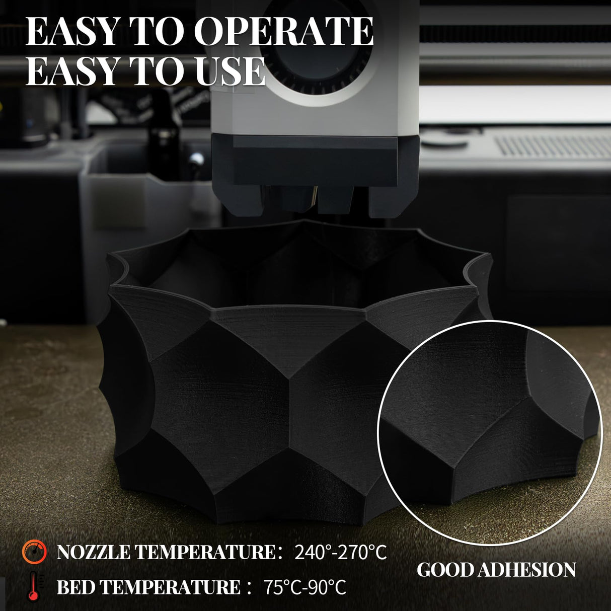 Carbon Fiber PETG Filament 1.75 mm, TINMORRY PETG CF 3D Printer Filament, Compatible with Bambu LAB, Creality K1C, QIDI MAX3, FLASHFORGE Adventurer 5M, Prusa MK4 FDM 3D Printer, 1 KG 1 Spool, Black TINMORRY