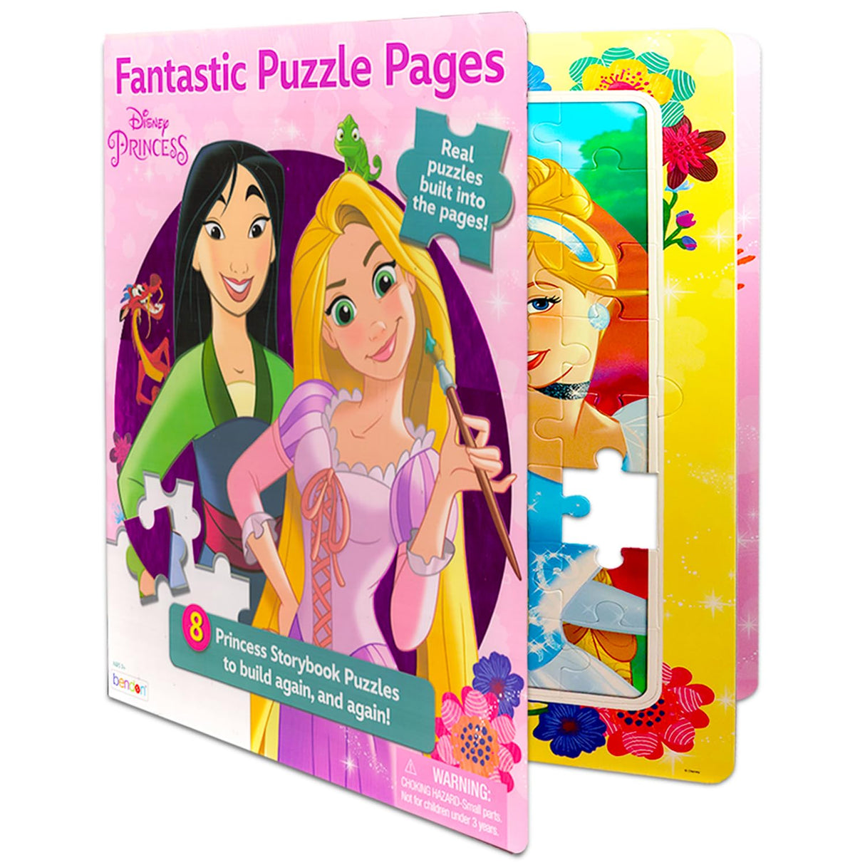 Disney Puzzle Activity Set for Girls - Bundle with 10 Jigsaw Puzzles for Girls Featuring Princesses, Minnie Mouse Plus Stickers | Disney Princess Puzzles for Kids 4-6 Disney