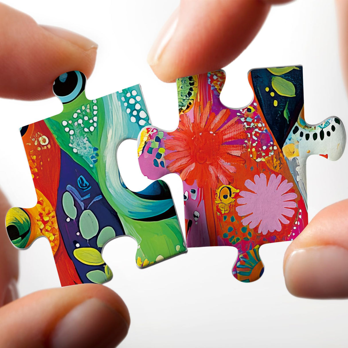 Colorful Dog Painting Jigsaw Puzzle 1000 Piece for Adult, Art Puppy Beautiful Flower Jigsaw Puzzles, Funny Animal Aesthetic Puzzle Larkipuzz