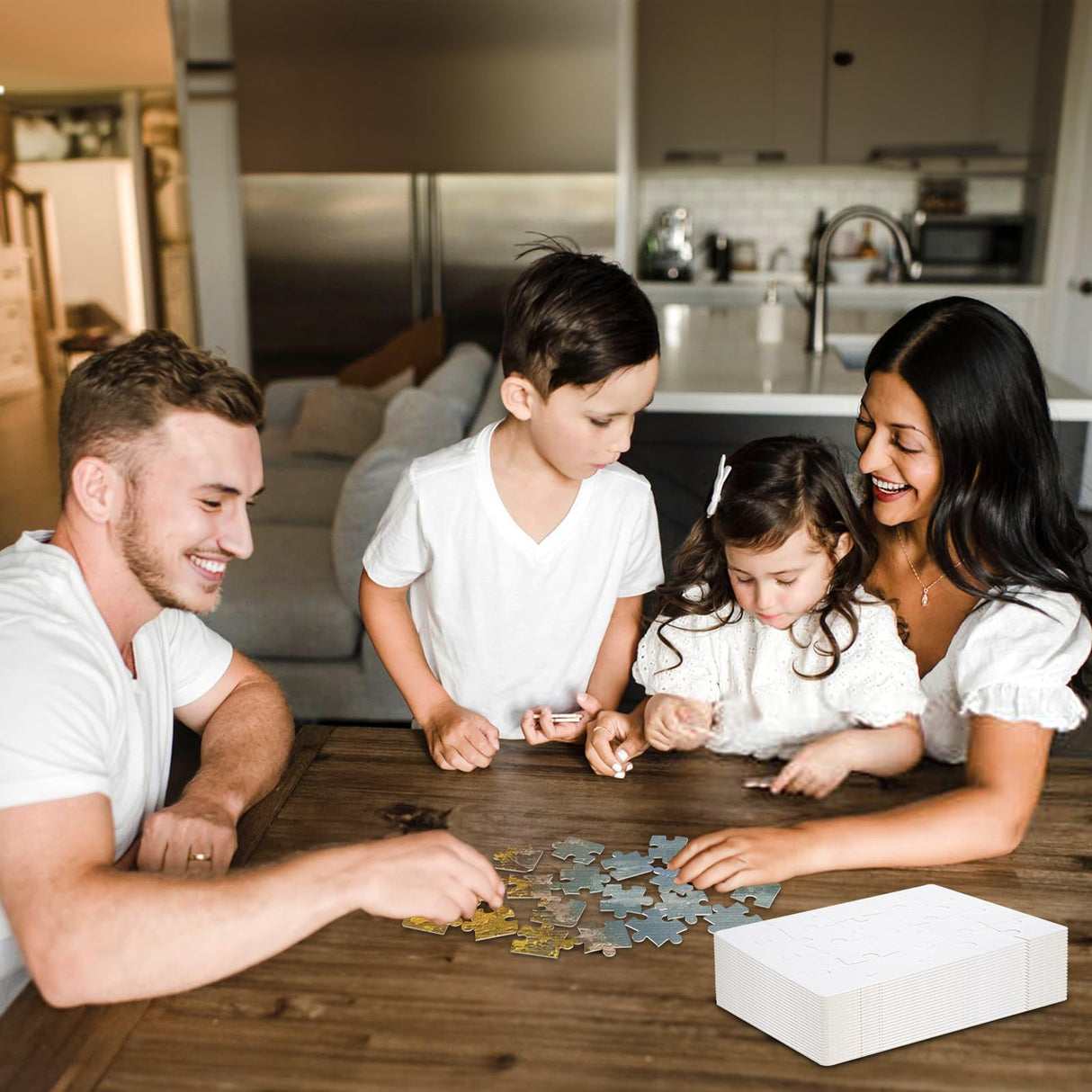 Tlence 24 Sets Blank Sublimation Puzzle, Rectangle White Jigsaw Puzzles, DIY Custom Heat Press Thermal Transfer Puzzle for Adults, Arts and Crafts Projects for Decorating (A5-20 Style) Tlence