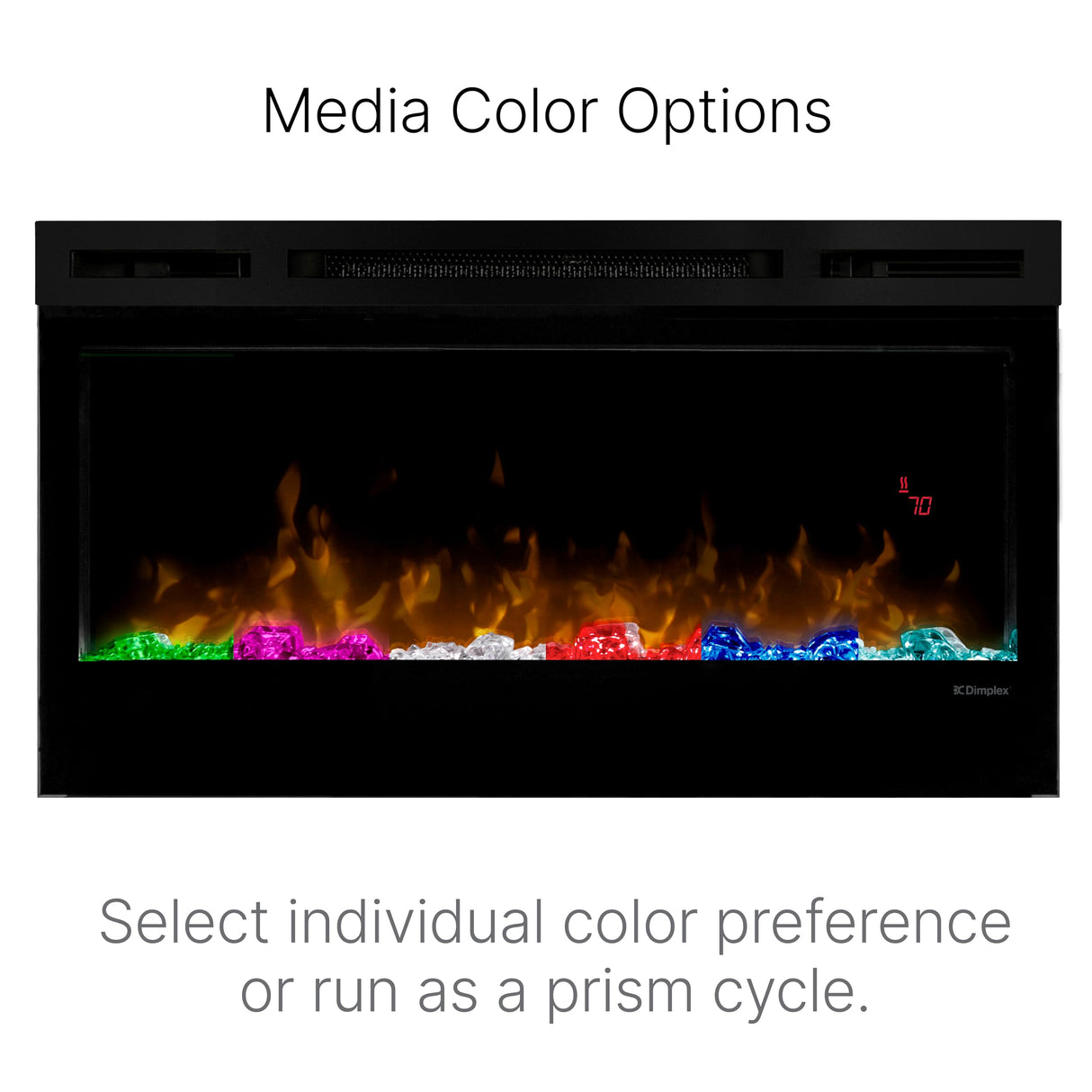 Dimplex Prism Wall Mounted Linear Electric Fireplace, 74" Inch, Black, 1400W - Premium Fireplace Heater with Acrylic Ember Bed, LED Display, Remote Control - Wall Fireplaces for Living Room, Bedroom DIMPLEX