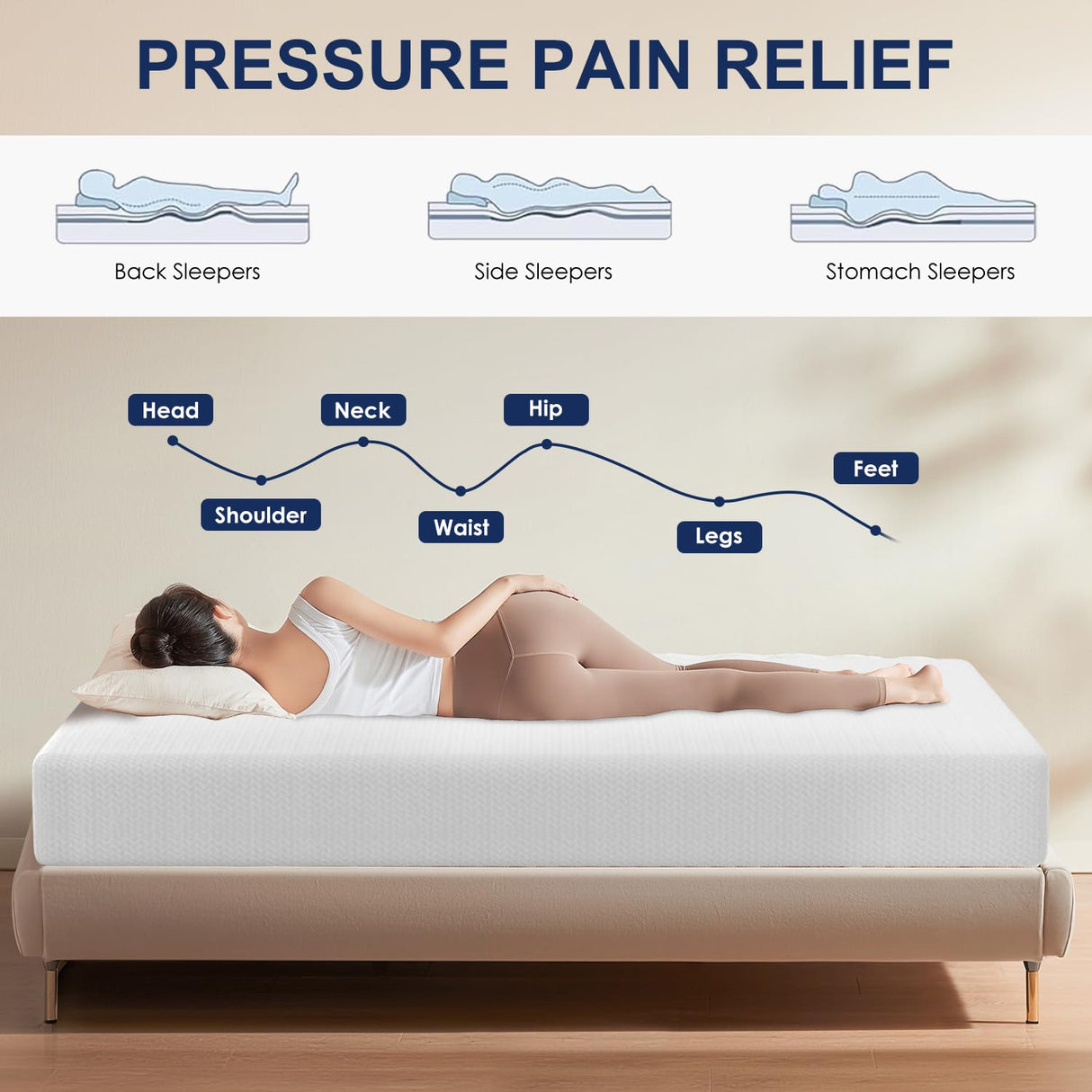 FDW 5 Inch Bamboo Charcoal King Cooling Gel Memory Foam Mattress/Breathable Bed Mattress/Medium-Firm/Pressure Relief/CertiPUR-US Certified/Mattress in a Box, King FDW