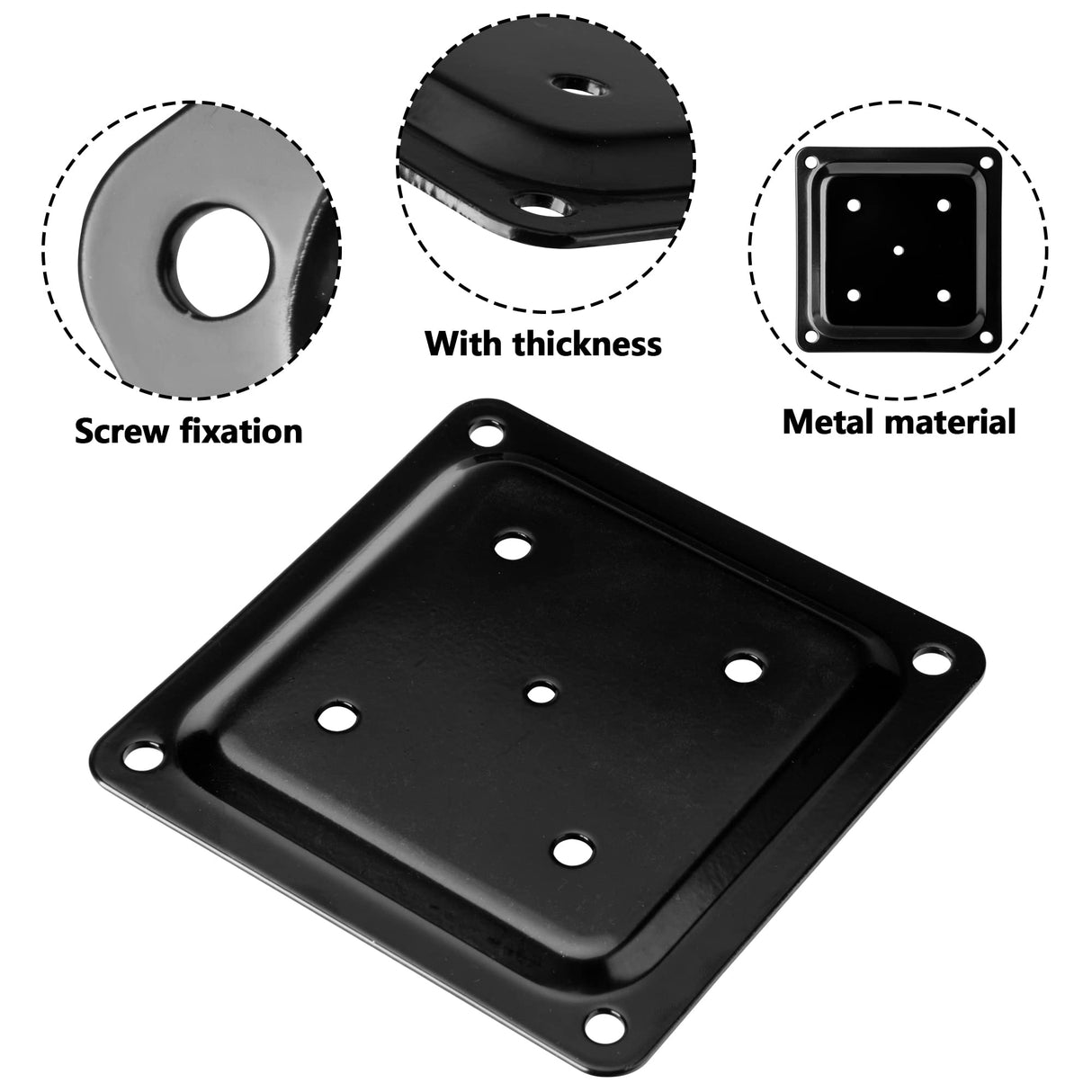 4 Pcs Wood Post Plate Connector, 4" x 4" Wood Fence Post Anchor Base, Deck Porch Railing Support Base, Powder-Coated Decking Post Base (4) Adnee