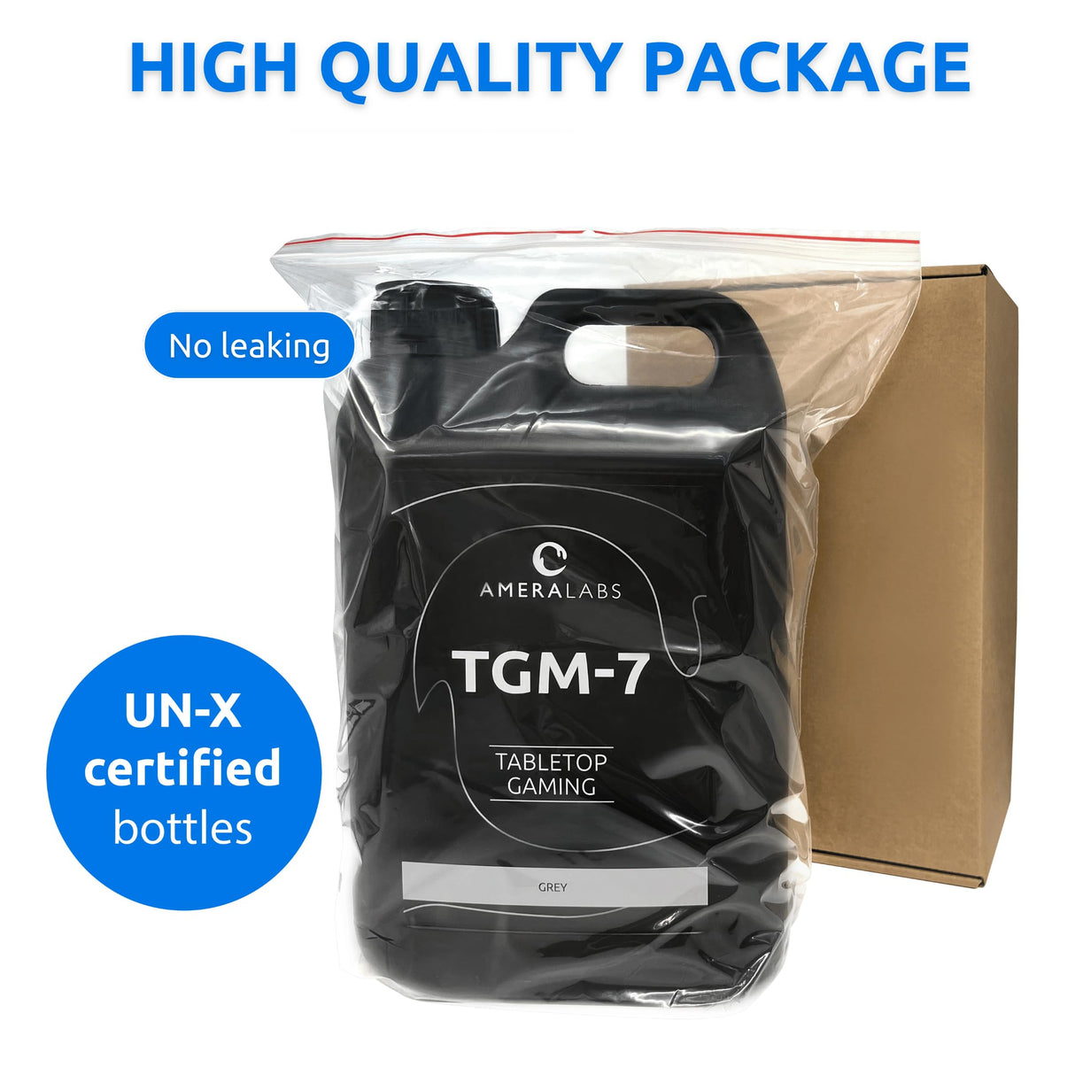 AmeraLabs TGM-7 3D Printer Resin for Tabletop Miniatures – Tough, High Resolution, Low Odor, Fast Curing 3D Printing Liquid for 4K/8K/12K LCD/DLP/SLA UV Resin 3D Printers (Grey, 5kg) AmeraLabs