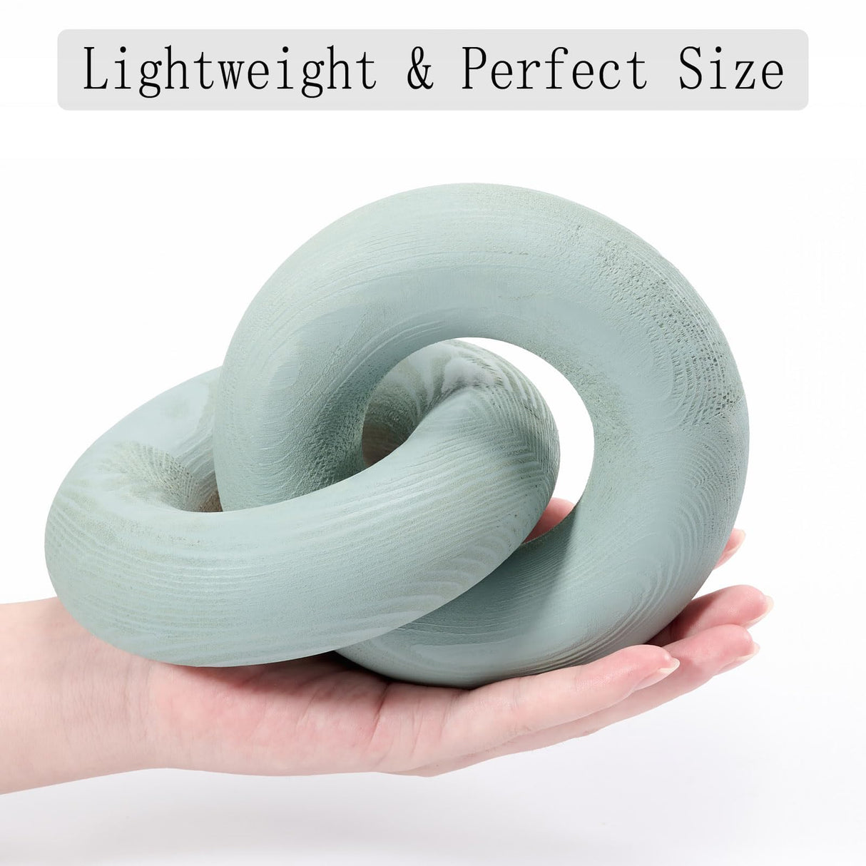 baqor 2-Link Wood Knot Decor - for Coffee Table Bookshelf Boho Celtic Home Entryway Living Room Office Rustic Farmhouse Decorative Object Wooden Knot Chain Link Accents Modern Sculpture baqor