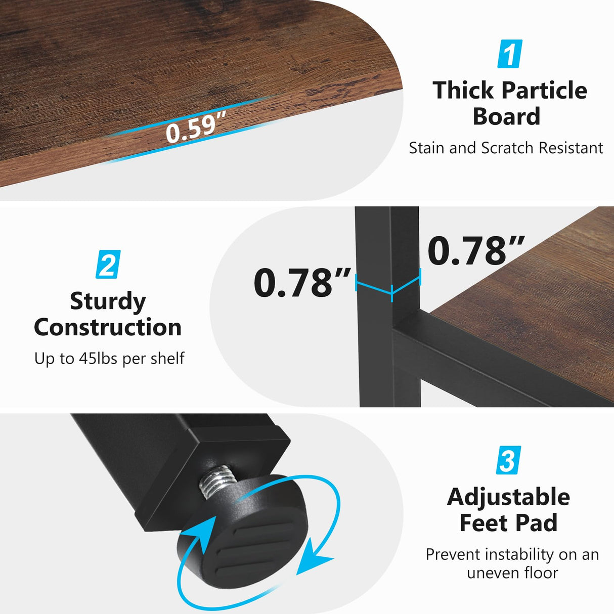 Tribesigns Vintage 5-Tier Bookshelf with 12 Open Display Shelves - Elegant Wooden Bookcase with Metal Frame for Home Office and Living Spaces Tribesigns