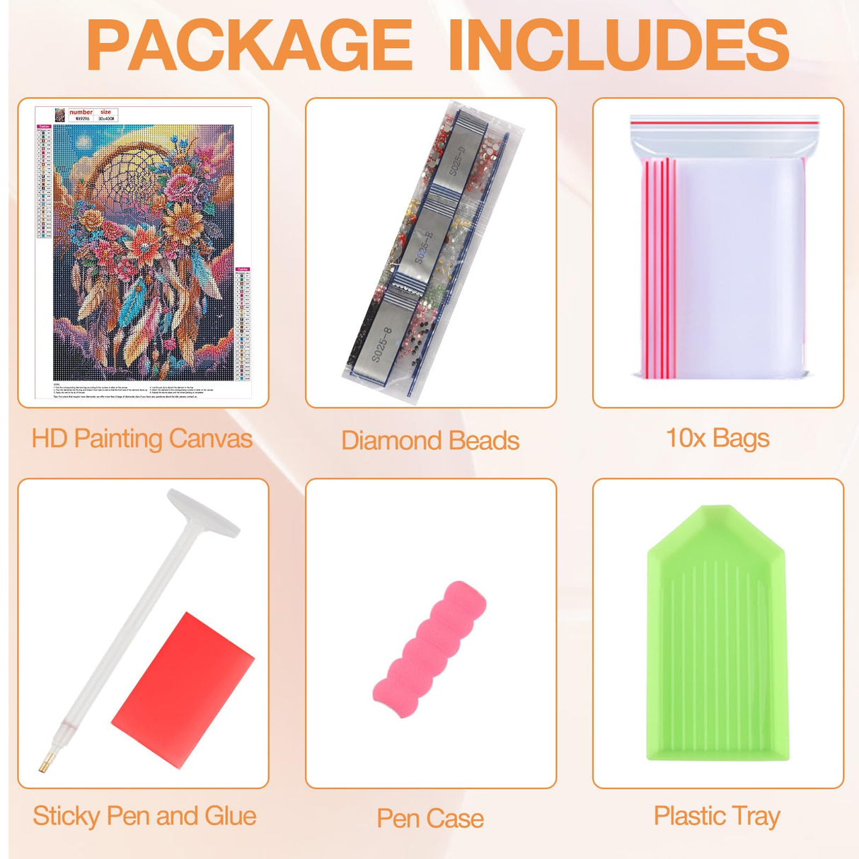 DOMROM Dream Catcher Diamond Painting Kits for Adults,Dream Catcher Full Drill Diamond Dots Painting for Beginners,Round 5D Paint with Diamonds Pictures Gem Art Painting Kits DIY Craft Kit 12x16inch DOMROM