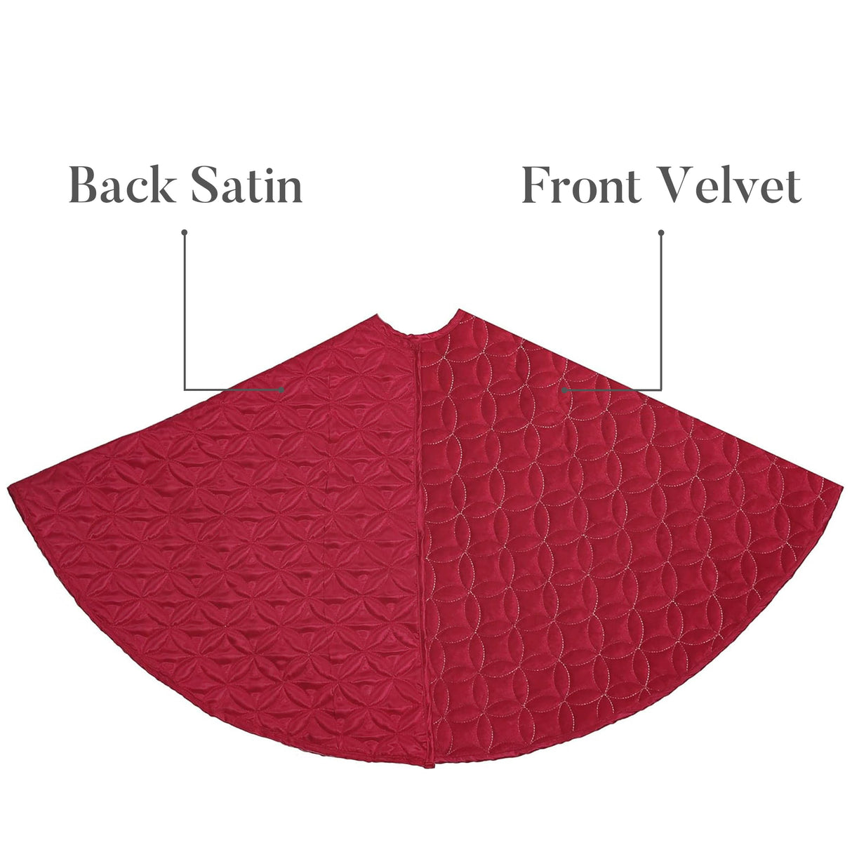 Valery Madelyn Christmas Tree Skirt for Tree Decorations, 36 Inch Fabric Luxury Red Gold Medium Xmas Velvet Tree Skirt with Embroidery Patchwork & Tassels for Tree Merry Christmas Party Decor Valery Madelyn