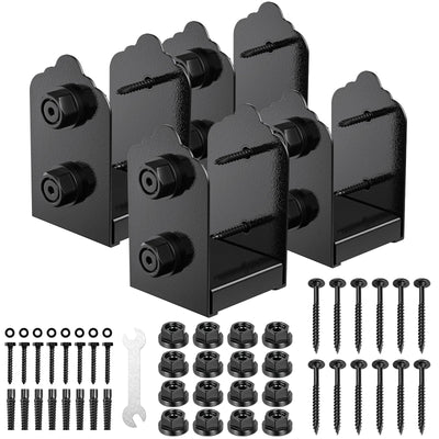 FMhotu 4x4 Post Base, 4Pcs Stainless Steel Post Anchor Bracket (Internal 3.5 x 3.5), Adjustable Post Base for Pavilion Deck Porch Handrail Railing Support Decorative Anchor Plate