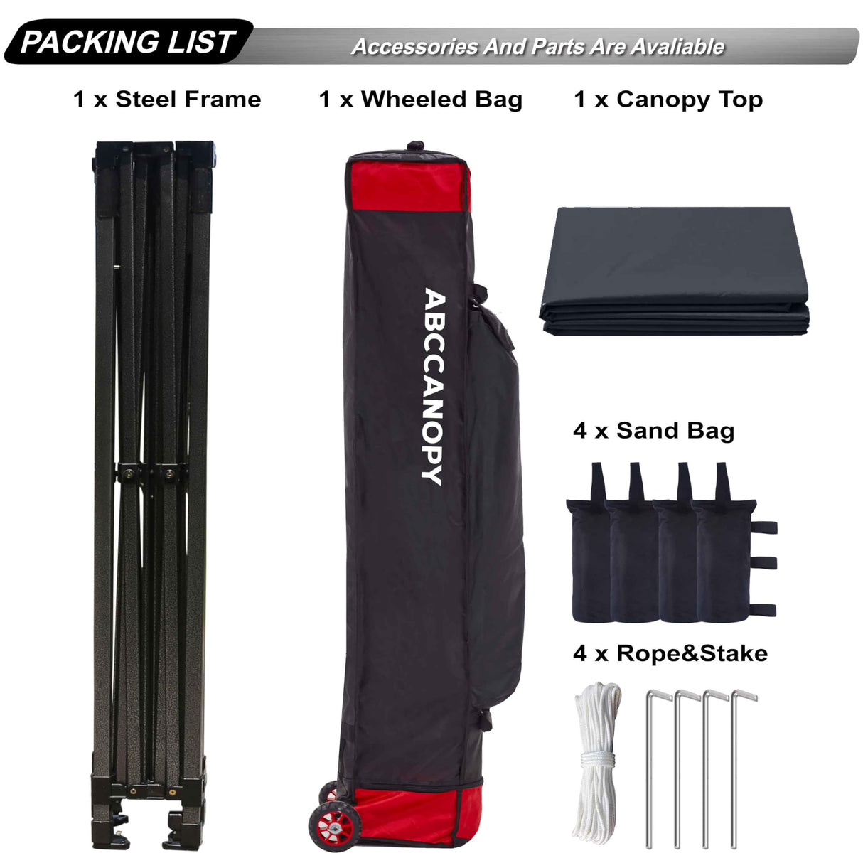 ABCCANOPY Patio Pop Up Canopy Tent 10x10 Commercial-Series (Black) ABCCANOPY