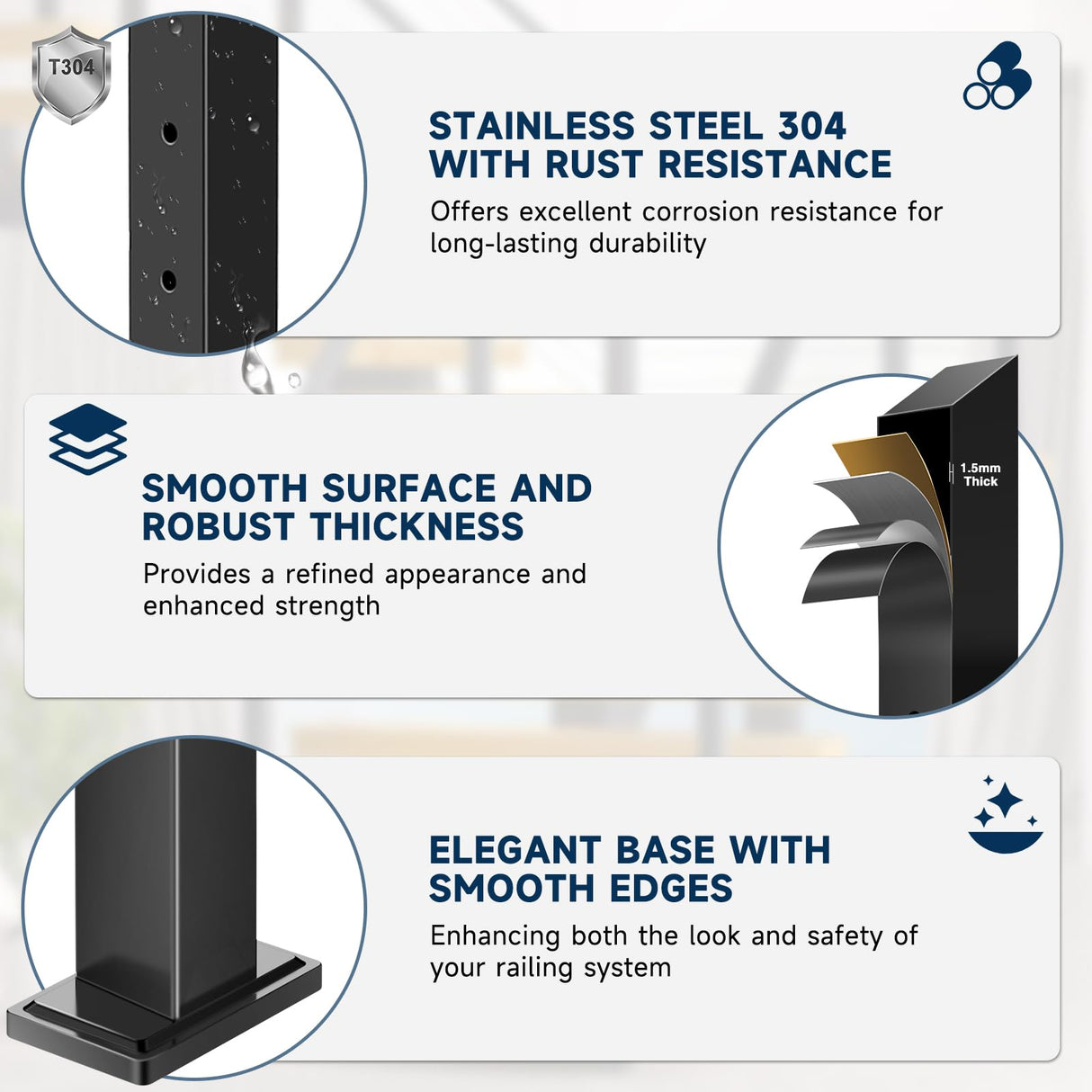 Gyykzz 2 Pack One-Stop Stair Cable Railing Post Kit, 36" Slant Fixed Top Stair Post with 5-Degree Spacers, Stair Railing System Including 2 Stair Post, 125ft Cable, 10 Sets Terminal, 60 Cable Grommets Gyykzz