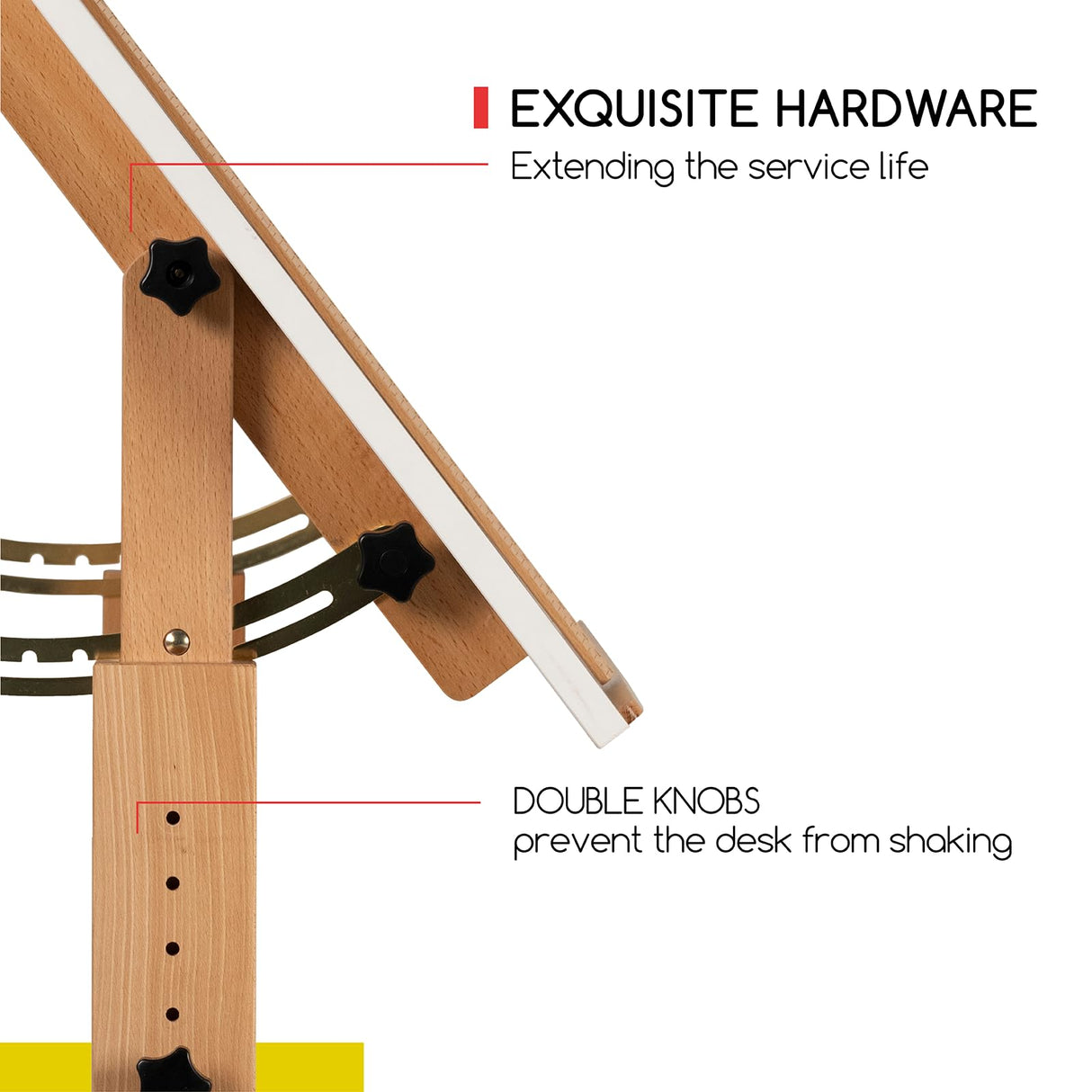 MEEDEN White Adjustable Drafting Table: 35.5" x 23.5" Art Drawing Desk with Height Adjustment - Solid Beech Wood Craft Painting Table - Large Tilting Table for Adults Artists Writing Working MEEDEN