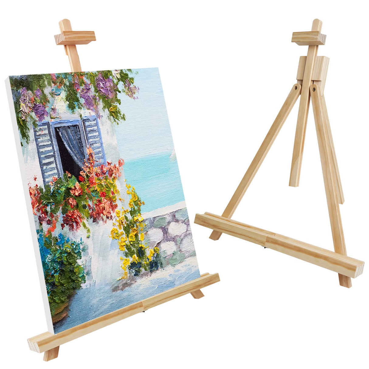 Conda 25" Folding Wooden Tabletop Easel, A-Frame Artist Desktop Painting Easel Stand, Holds Up to 23" Canvas, Portable Canvas Photo Picture Sign Holder conda