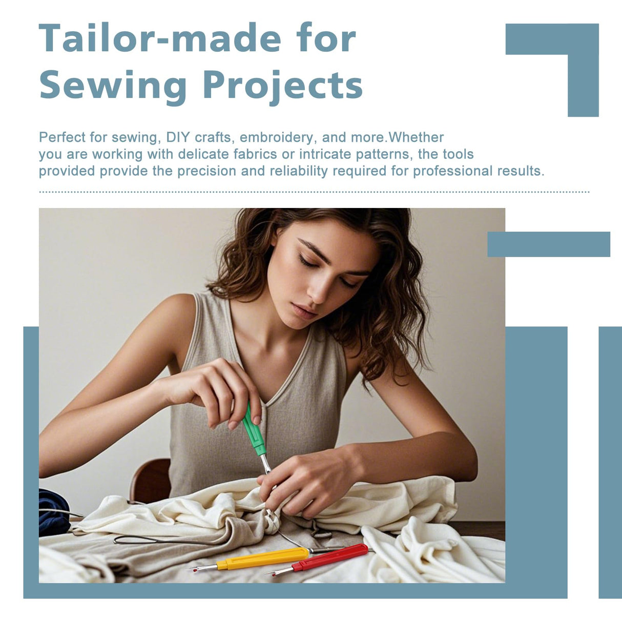 ZMAAGG Seam Ripper-6 PCS Stitch Remover Tool, Seam Rippers for Sewing, Needle Threaders, Tape Measure, Tailors Awl, Thread Snips ZMAAGG