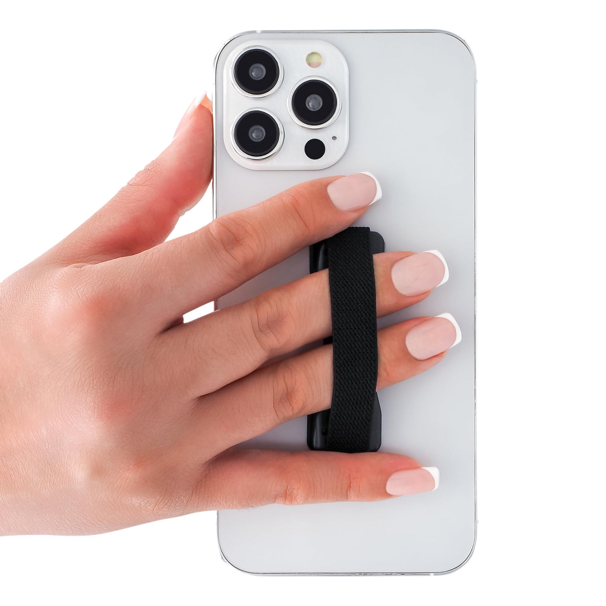 LOVEHANDLE Universal Phone Grip for Smartphones & Mini Tablets - Phone Holder for Hand - Wireless Charging Compatible - Made in The USA - Solid Black LOVEHANDLE