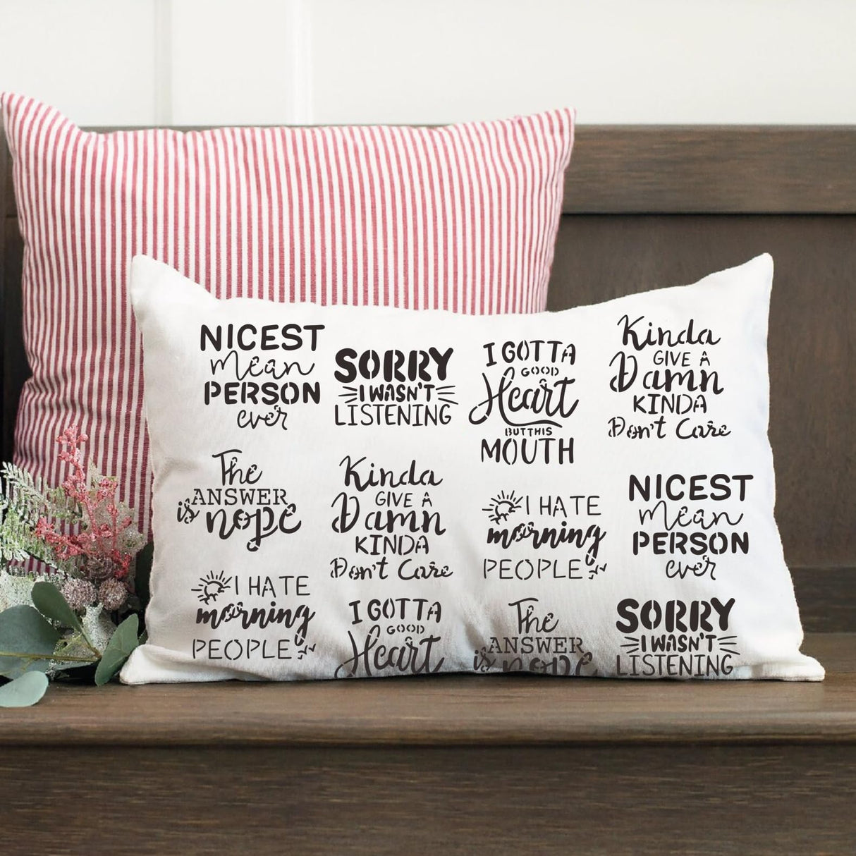 Sarcastic Painting Stencils for Crafts Reusable 3inch Funny Stencil Drawing Templates for Wood Sign DIY Crafts Fabrics Decor SUNVERSE